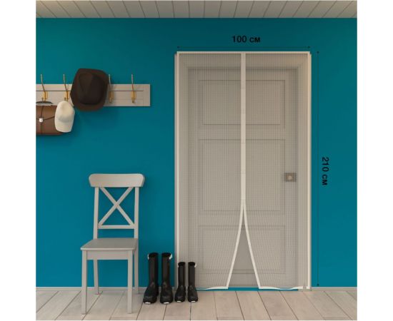 Дверная антимоскитная сетка с магнитным замком REXANT 210x100 см, белая 71-0223 – изображение 5