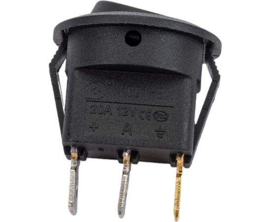 Круглая клавиша Nord-Yada 12V 20А черная с зеленой LED подсветкой (3контакта) ON-OFF (2шт в упаковке) 905475 – изображение 2