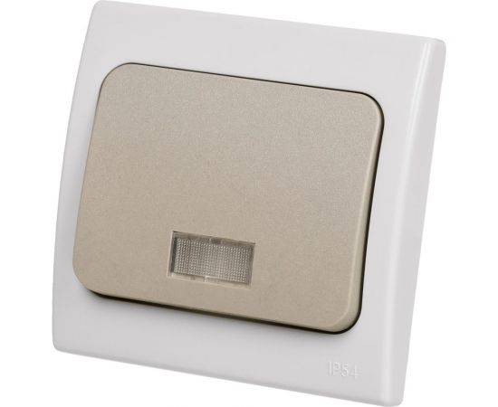 1-клавишный выключатель TDM с подсветкой скрытой установки IP54 10А серый Вуокса SQ1803-0105 – изображение 6