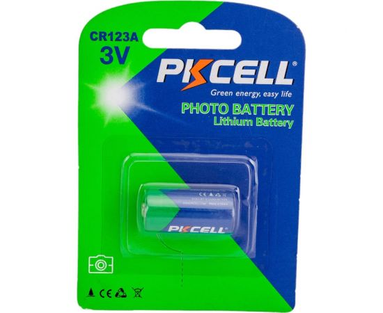 Литиевый элемент питания PKCELL тип - CR123A 1 шт в блистере CR123A-1B – изображение 5