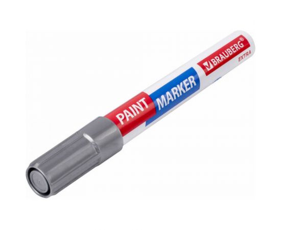 Лаковый маркер-краска BRAUBERG EXTRA paint marker 4 мм, серебряный, улучшенная нитро-основа, 151982 – изображение 3