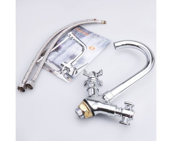 Смеситель для раковины Maxonor с гайкой, хром MN4524 – изображение 3