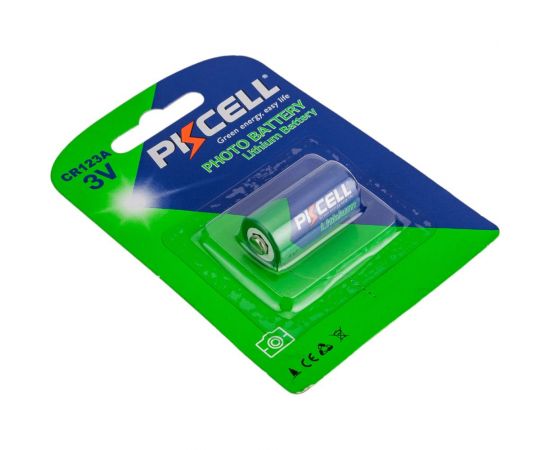 Литиевый элемент питания PKCELL тип - CR123A 1 шт в блистере CR123A-1B – изображение 2