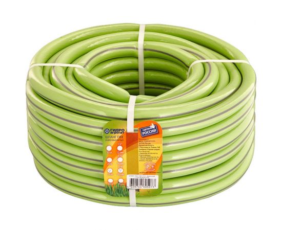 Поливочный трехслойный шланг Гидроагрегат 3/4"", 25 м, салатовый с полосой 0Р-00010248 