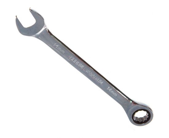 Комбинированный трещоточный ключ 14мм на держателе ЭВРИКА ER-21114H 