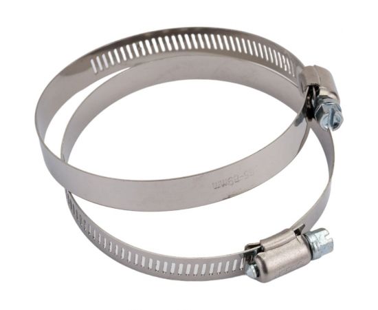 Хомуты Зубр ЭКСПЕРТ нерж. сталь, просечная лента 12 мм, 65-89 мм, 2 шт. 37815-065-89-2 