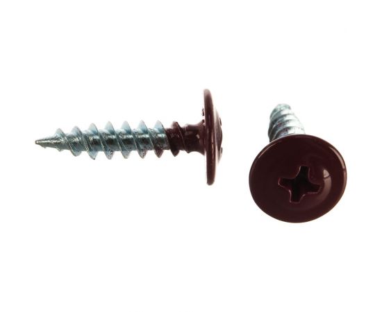 Саморезы Госкреп с пресс-шайбой 4,2х19мм красные RAL3005 30 шт., подвес 1-0017370 