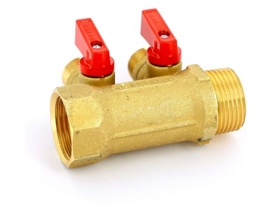 Коллектор Tiemme НВ 1, 2х1/2х16 Н 36 мм, с кранами 1820006 /1832G160402 