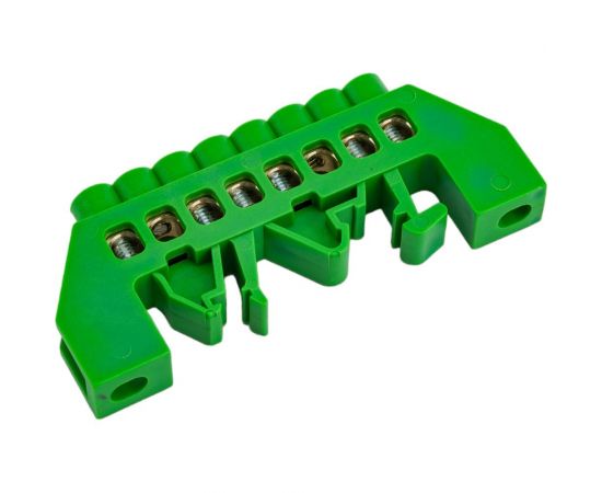 Шина PE земля в комбинированном зеленом изоляторе на DIN-рейку REXANT 6x9 мм 8 групп 11-2307 