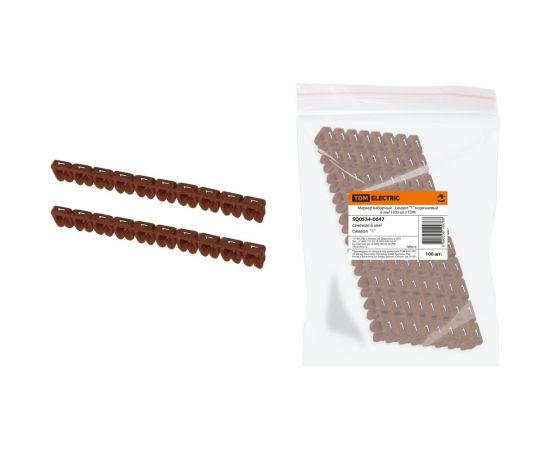 Наборный маркер TDM символ 1, коричневый, 6 мм2, 100 штук SQ0534-0047 