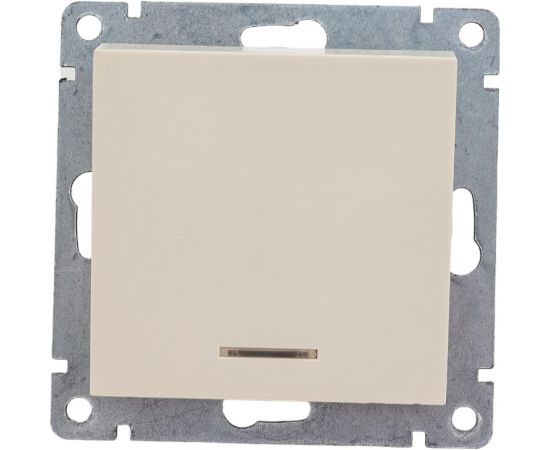 Одноклавишный выключатель UNIVersal с подсветкой серия афина, с/у, 10а, 220в, слоновая кость ivory еврослот A0121-I 
