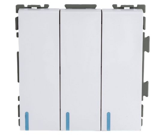 Трехклавишный выключатель CGSS белый "Практика" PL-W103-WCG 