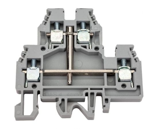 Проходной зажим DKC DAS.4 CIGR серый 2 уровня 2,5 кв.мм, с перемычкой между уровням ZDS117GR – изображение 4