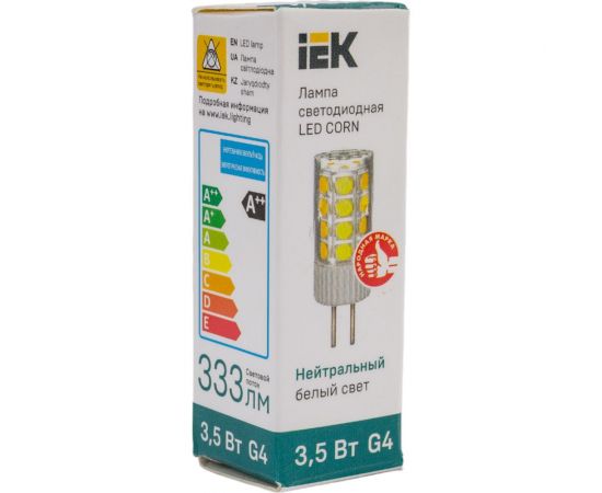 Светодиодная лампа IEK corn капсула 3,5вт 230в 4000к керамика g4 LLE-CORN-4-230-40-G4 – изображение 2