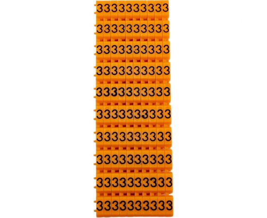 Маркер TDM наборный, символ 3, оранжевый, 6 мм2, 100 штук SQ0534-0049 – изображение 2