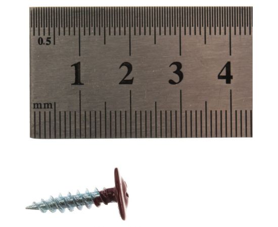 Саморезы Госкреп с пресс-шайбой 4,2х19мм красные RAL3005 30 шт., подвес 1-0017370 – изображение 2