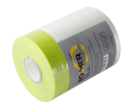 Маскирующая пленка BOOMER hdpe с клейкой лентой, 0.55x33 м, термостойкость до +100с 80055 – изображение 4