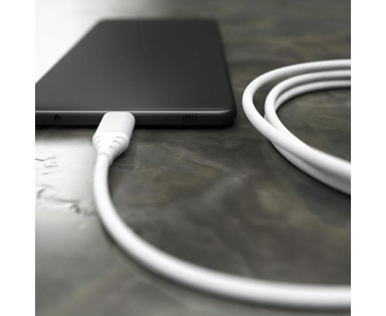 Дата-кабель AKAI CE-610 USB A- Lightning, 1м, 2.1А, текстиль, белый CE-610W – изображение 2