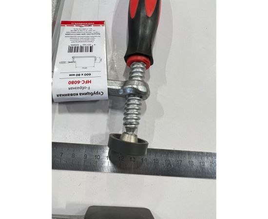 Кованая струбцина WOODWORK F-тип, 600x80 мм, c винтовой рукояткой HFC-6080 – изображение 5