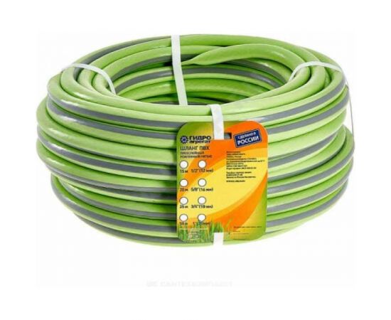 Поливочный трехслойный шланг Гидроагрегат 3/4"", 25 м, салатовый с полосой 0Р-00010248 – изображение 2