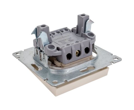 Одноклавишный выключатель UNIVersal с подсветкой серия афина, с/у, 10а, 220в, слоновая кость ivory еврослот A0121-I – изображение 3