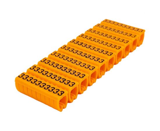 Маркер TDM наборный, символ 3, оранжевый, 6 мм2, 100 штук SQ0534-0049 – изображение 3