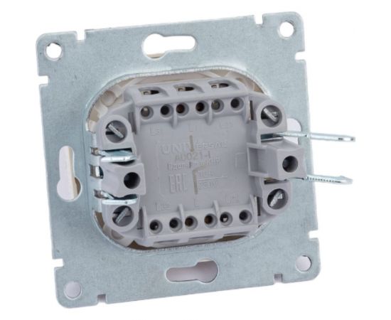 Одноклавишный выключатель UNIVersal серия афина, с/у, 10а, 220в, слоновая кость ivory A0021-I – изображение 3