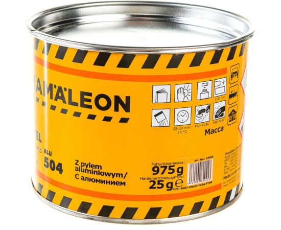 Шпатлевка CHAMAELEON с алюминием вкл.отвердитель 1кг 15045 – изображение 4