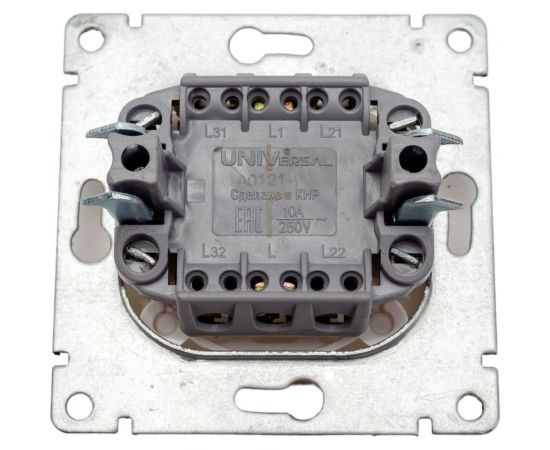 Одноклавишный выключатель UNIVersal с подсветкой серия афина, с/у, 10а, 220в, слоновая кость ivory еврослот A0121-I – изображение 2