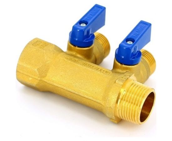 Коллектор Tiemme НВ 1, 2х1/2х16 Н 36 мм, с кранами 1820006 /1832G160402 – изображение 3