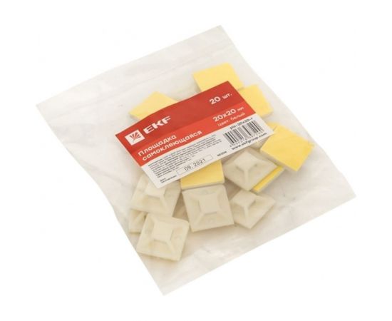 Площадка самоклеящаяся EKF PROxima 20x20 мм, белая, 20 шт. plc-20x20-r – изображение 5