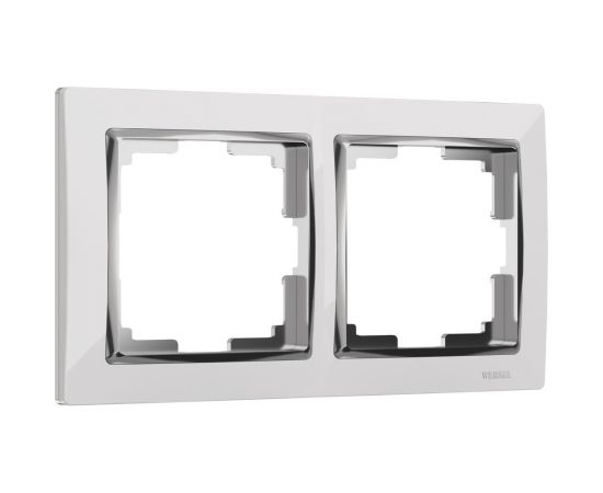 Рамка WERKEL W0021901 на 2 поста Snabb белый/хром a051649 