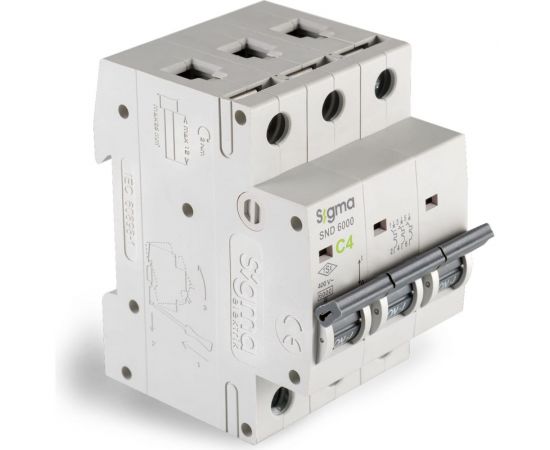 Автоматический выключатель Sigma Elektrik 3P C 4A 6kA 6SM304C 