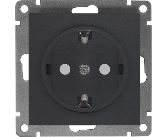 Одноместная розетка UNIVersal серия афина с/з, з/ш, с/у, 16а, 220в, графит еврослот A0049-Gr 