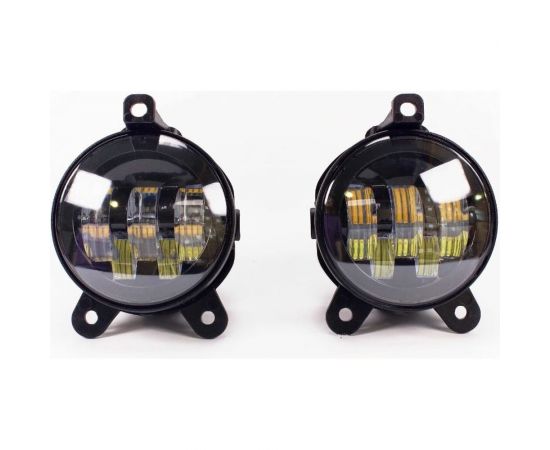 Светодиодная фара AIRLINE с регулируемой световой границей, 45 Вт, белый/желтый, D-90 мм, комплект 2 шт. ALED075 