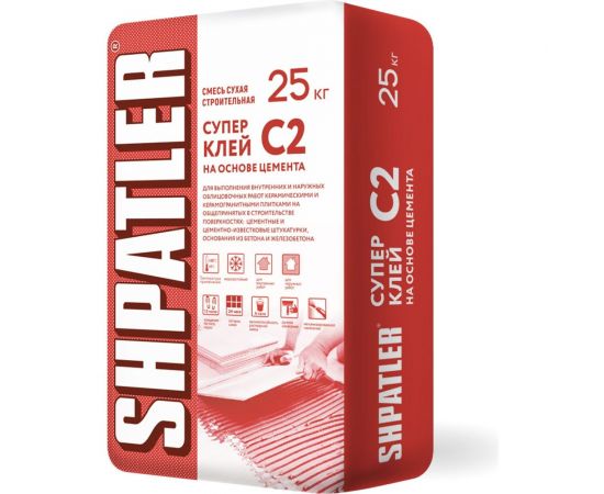 Универсальный клей на основе цемента ШПАТЛЕР С2, 25 кг Ш00014 