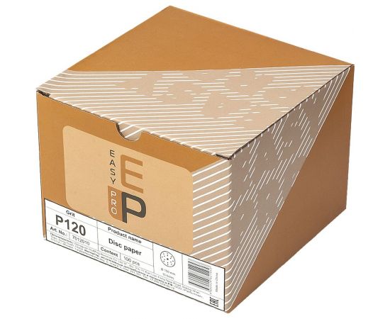 Круг абразивный на бумаге 150 мм, P120, 15 отв., 100 шт EASY PRO 7012010 