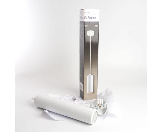 Потолочный светильник FERON ML1842 Barrel ECHO levitation MR16 35W, 230V, GU10, белый, с антибликовой сеточкой, на подвесе 1,7 м 48397 – изображение 6