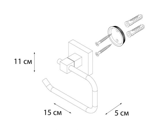 Бумагодержатель без крышки FIXSEN METRA 11110A – изображение 2