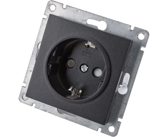 Одноместная розетка UNIVersal серия афина с/з, з/ш, с/у, 16а, 220в, графит еврослот A0049-Gr – изображение 5