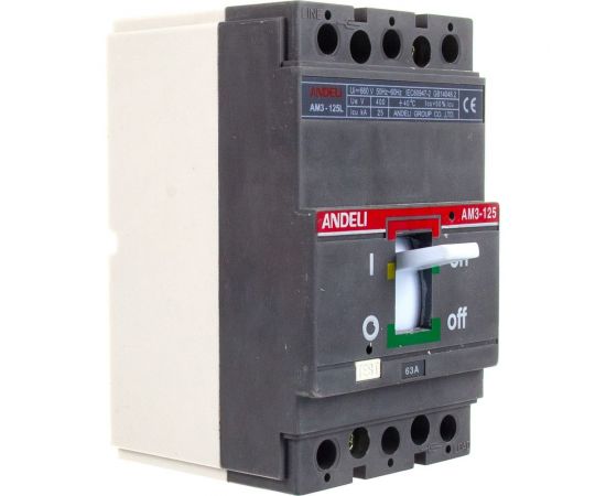 Автоматический выключатель ANDELI AM3-125S/3P 63A 25KA ADL06-802 – изображение 2