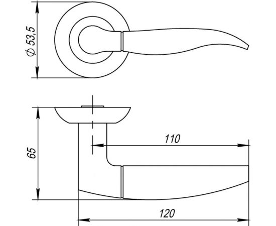 Раздельная ручка PUNTO PELICAN TL SG/GP-4 матовое золото/золото 33171 – изображение 3