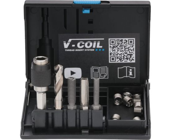 Набор для восстановления резьбы VOELKEL М4x0.7, 15 предметов, V-Coil Rapid V04307 – изображение 3