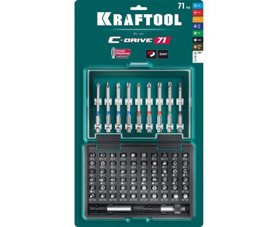 Набор бит в боксе KRAFTOOL c-drive 71 71 предмет 26067-H71 – изображение 11