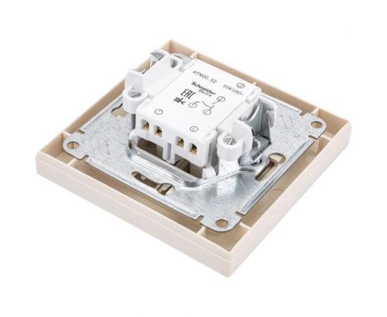2-клавишный выключатель Schneider Electric AtlasDesign Бежевый сх.5, 10АХ, в сборе SE ATN000252 – изображение 3