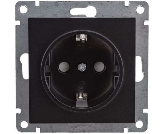 Одноместная розетка UNIVersal серия афина с/з, з/ш, с/у, 16а, 220в, графит еврослот A0049-Gr – изображение 4