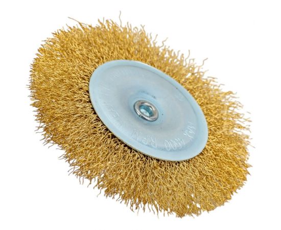 Щетка-крацовка плоская со шпилькой (100 мм; латунированная проволока 0.3 мм) Pobedit 2122100 – изображение 3