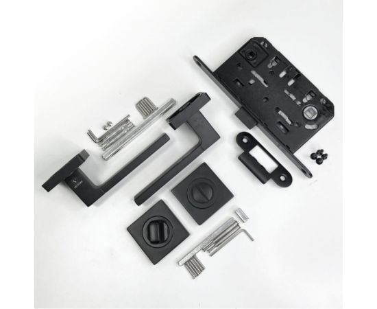 Дверная ручка r06.081 mbp с поворотником bk 0605 mbp и механизмом wc 410 b-s kevlar mbp VETTORE черный матовый 101 – изображение 10