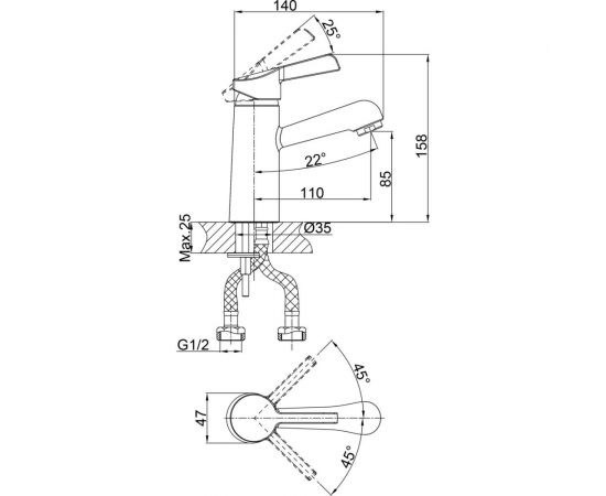 Смеситель для раковины D&K DA1462101 – изображение 2