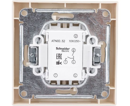 2-клавишный выключатель Schneider Electric AtlasDesign Бежевый сх.5, 10АХ, в сборе SE ATN000252 – изображение 2